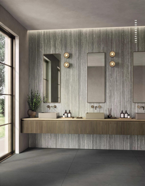 Travertino Dark EY 08 - velkoformátová dlažba - obklad šedá imitace kamene - mirage